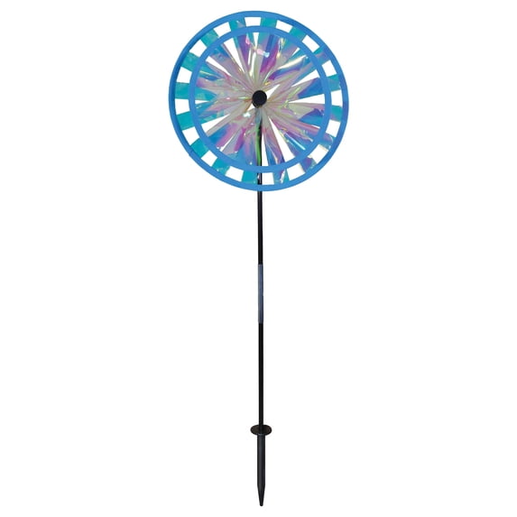 In the Breeze 2687 — 13-Inch Iridescent Sparkle Double Wheel Spinner - Colorful Wind Spinner for your Yard and Garden
