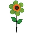 thumbnail image 1 of In the Breeze 2702 - 12 Inch Green Sunflower Wind Spinner with Leaves - Colorful Flower for your Yard and Garden, 1 of 5