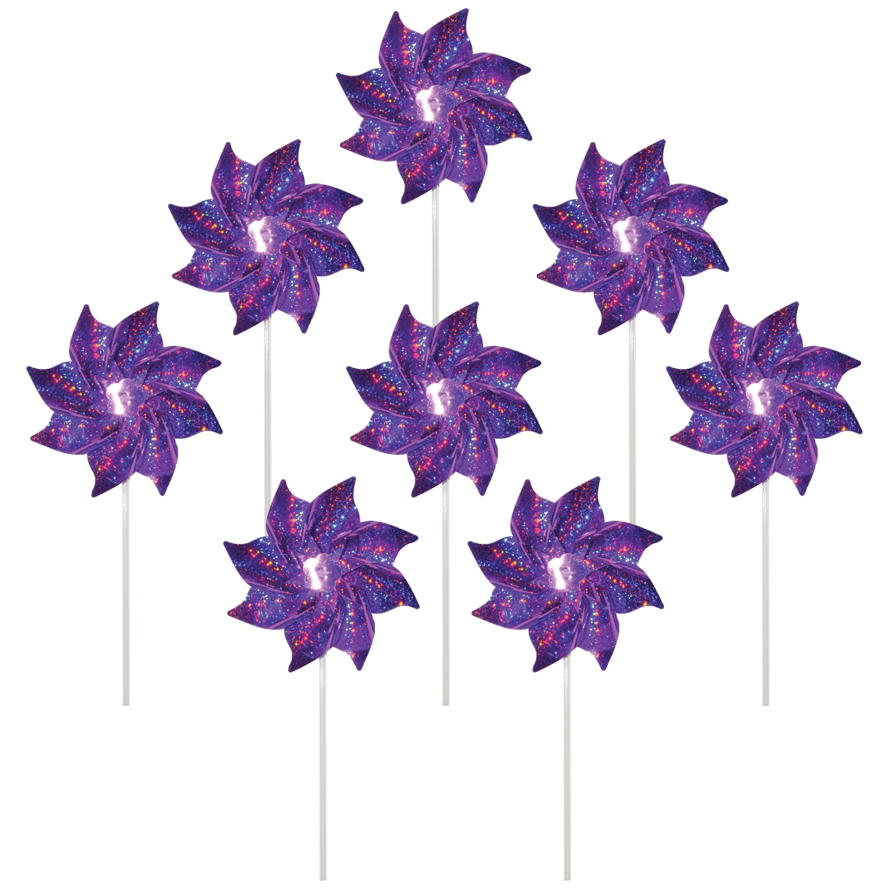 In the Breeze, Purple Mylar Pinwheels, 2712, 8 Piece Sparkly Spinner ...