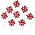 thumbnail image 1 of In the Breeze 2761 — Spirit Pinwheels, Red/Silver, 8", 8 Piece, Colorful Garden Accents, Team Spirit Decorations, 1 of 5