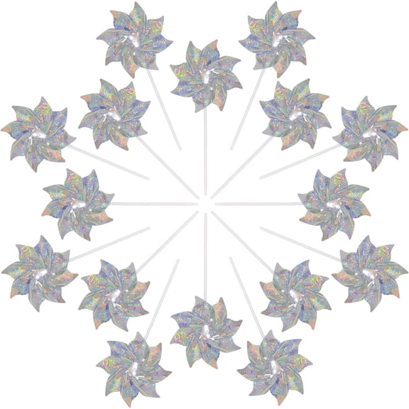 In the Breeze 2783-2 Mylar (2-Pack) Pinwheels, Silver Sparkle/16 Pieces