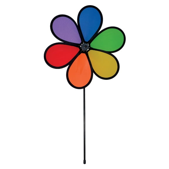 In the Breeze 2804  Rainbow Dazy Spinner - Colorful Garden and Yard Flower Wind Spinner