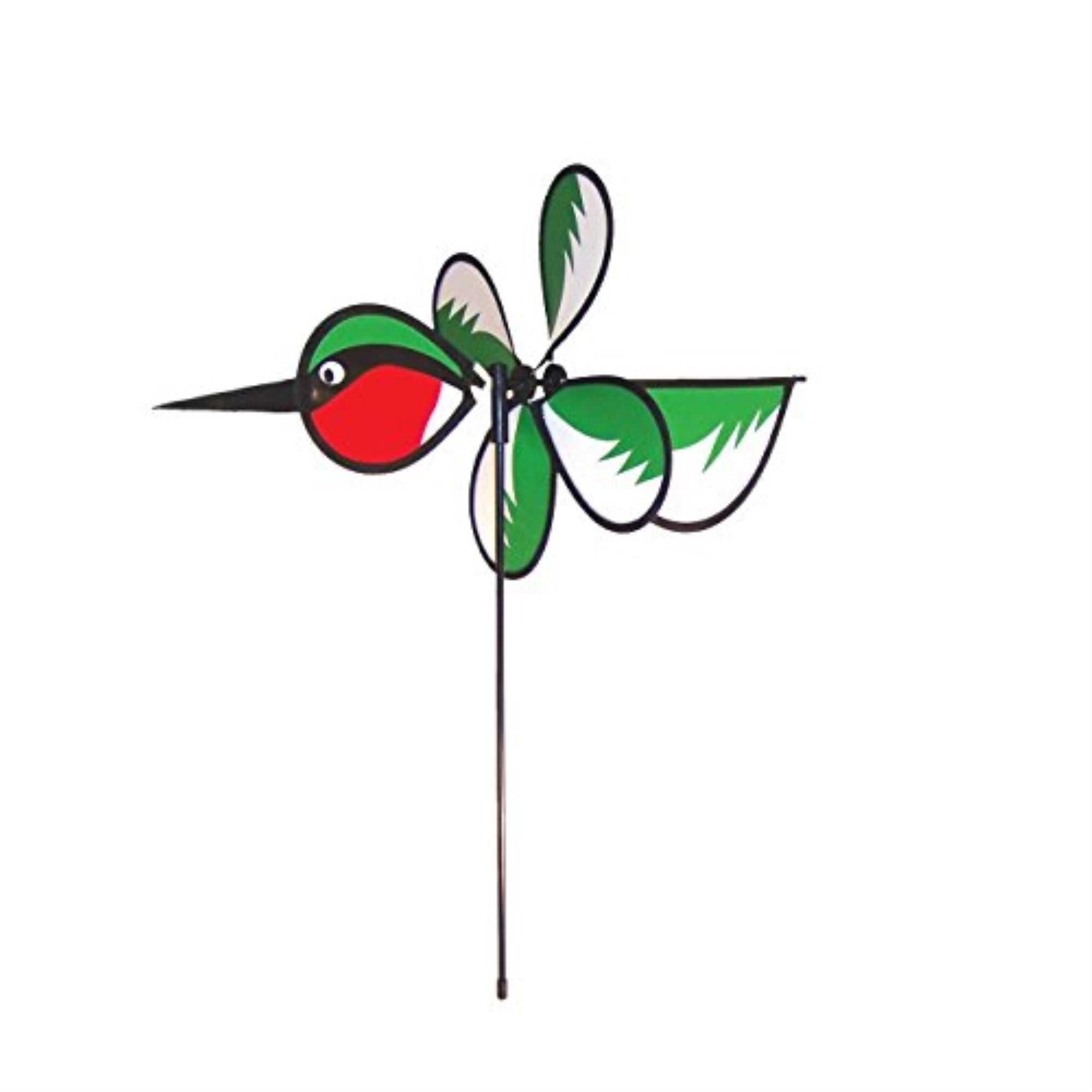 Colorful Multicolored Polyester Hummingbird Garden Stake Spinner