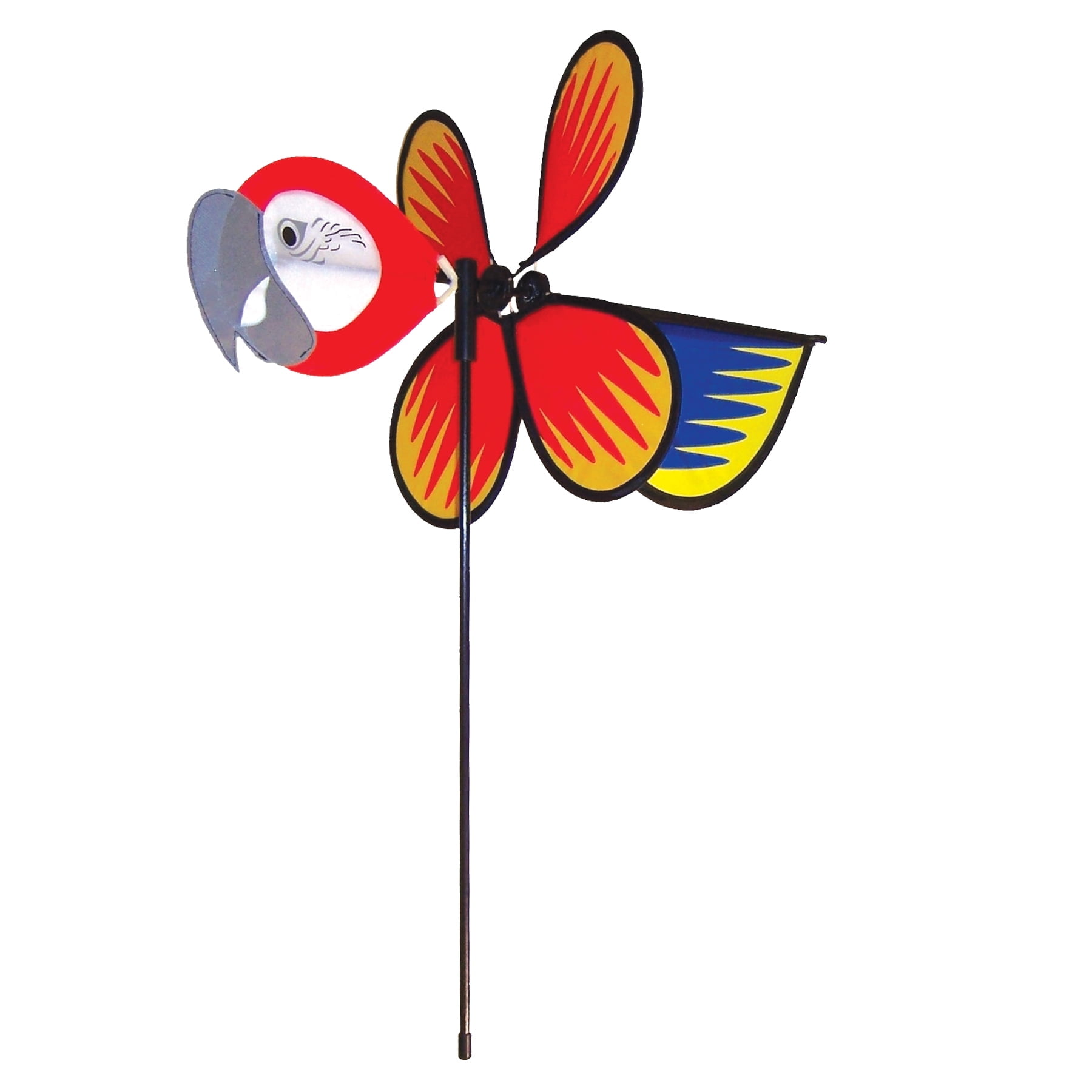 Colorful Parrot Baby Bird Wind Spinner with Fiberglass Pole