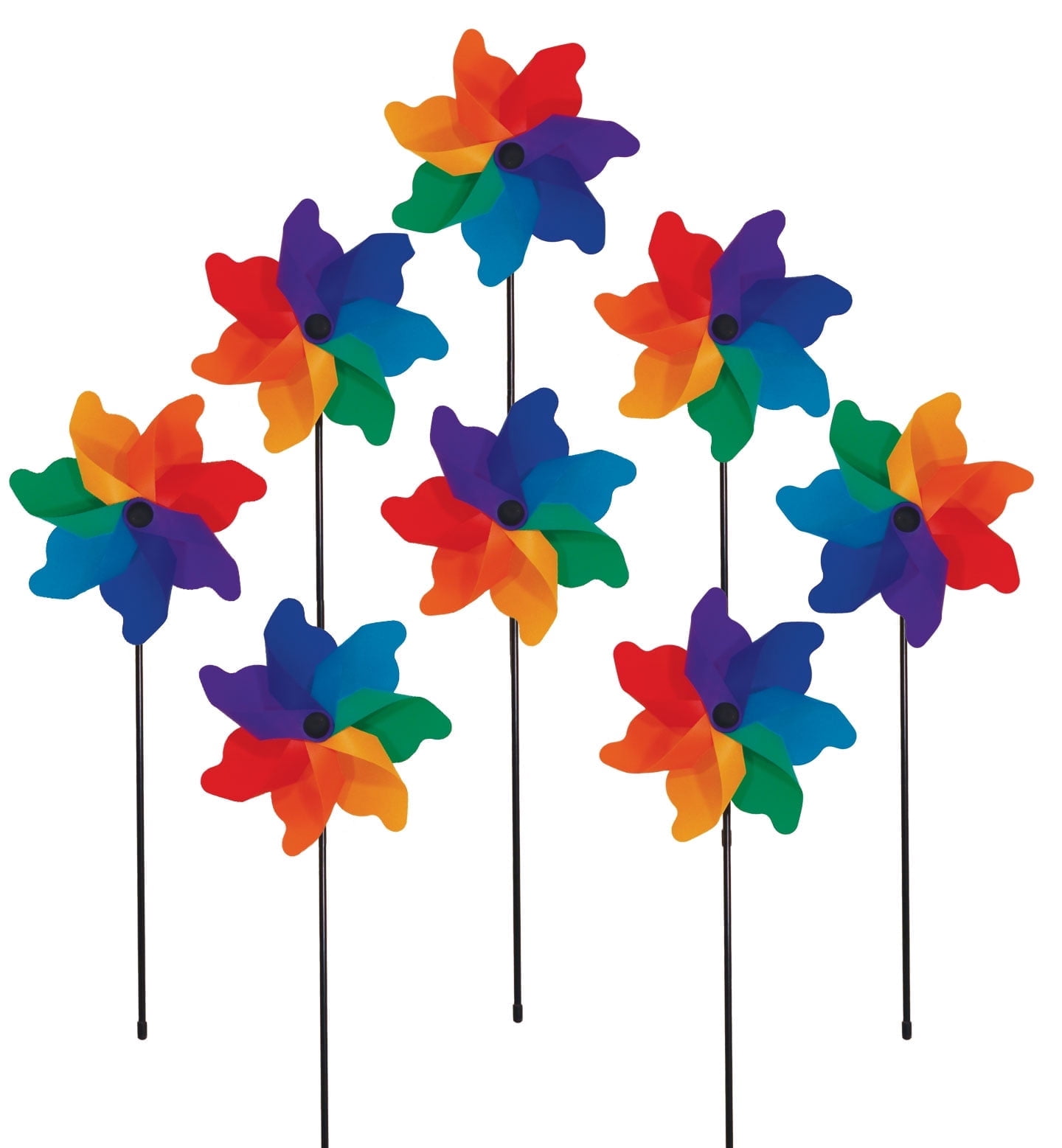 Pinwheeling In the Breeze 2864 — Rainbow Poly Petal Pinwheel Spinners (8 PC ...