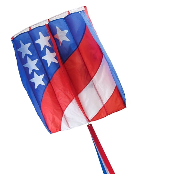 In the Breeze 2980 — Patriot Wave 7.5 Parafoil Kite — Easy Flying, Single-Line Stars & Stripes Kite for All Ages