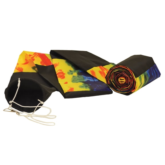 In the Breeze 3083 — Tie Dye and Black Kite Tube Tail, 20-Feet — Colorful Kite Accessory