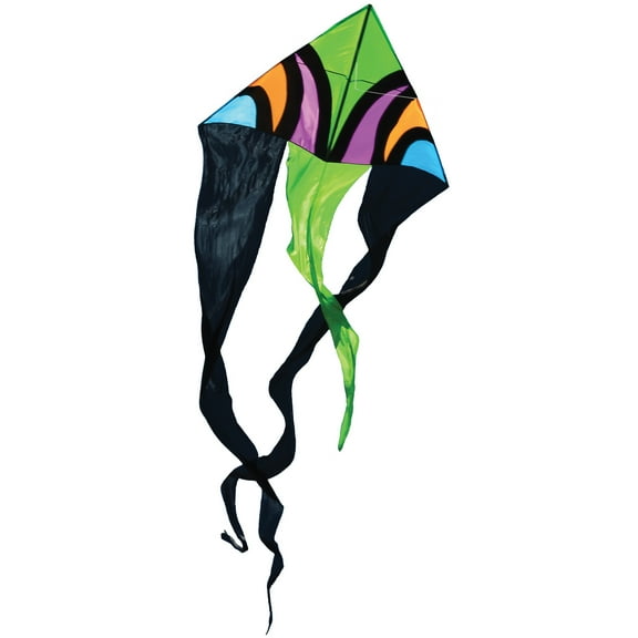 In the Breeze 3151 — Dashiki Wave Delta Kite, 77-Inch, Large Easy Flying Kite for All Ages, Big Kite with Line