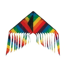 In the Breeze 3178 — Rainbow Stripe Flutterfly Delta Kite — Easy Flying Fun Ripstop Kite for All Ages