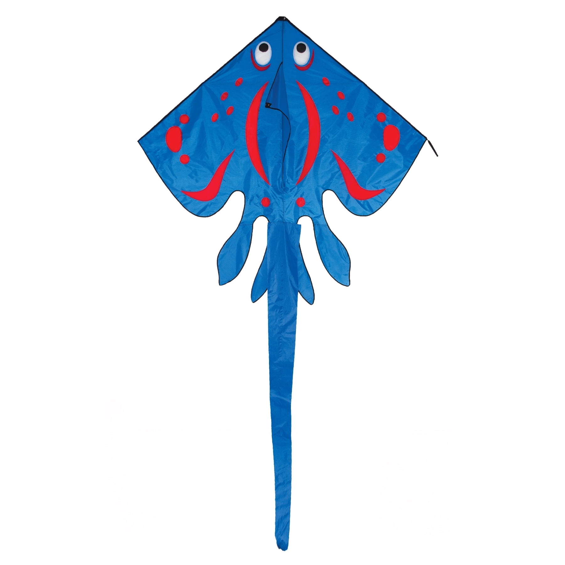 In the Breeze 3220 — Blue Stingray Kite - Large Single Line Kite - Ripstop Fabric - Kite Line and Bag Included