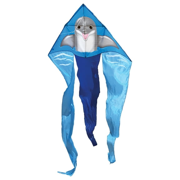 In the Breeze 3280 — 52-inch Dolphin Wave Delta Kite — Fun and Easy Flyer — Combination of Ripstop and Taffeta Fabric