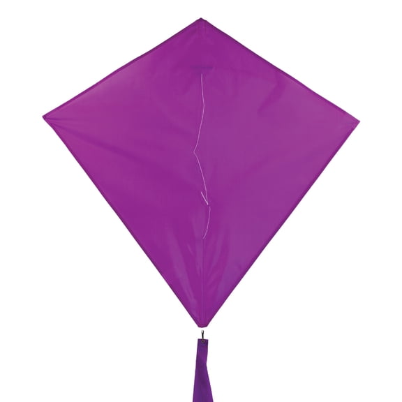 In the Breeze 3295 — Grape 30-inch Diamond Kite - Solid Purple, Fun, Easy Flying Kite