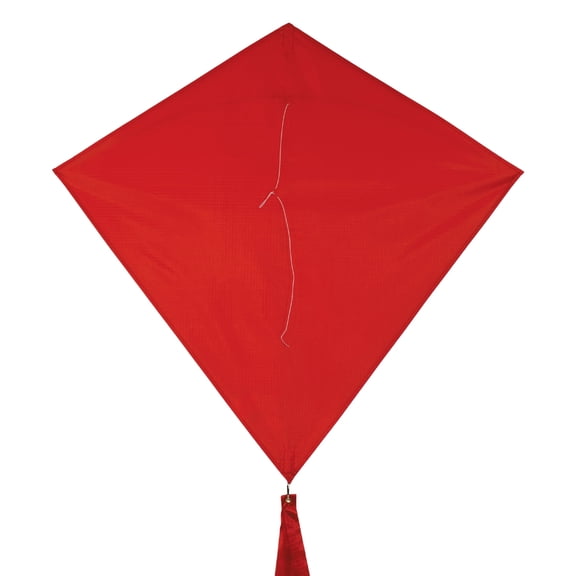 In the Breeze 3299 — Cherry 30 Inch Diamond Kite - Solid Red, Fun, Easy Flying Kite