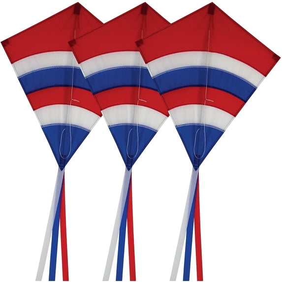 In the Breeze 3303-3 — Patriotic Arch 27 Inch Diamond Kite (3-Pack) —Colorful Easy Flying Single Line Kites for All Ages