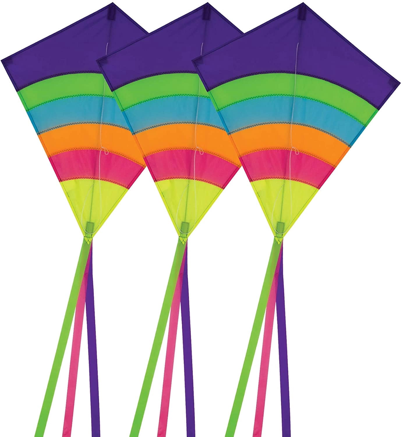 In the Breeze 27 Inch Neon Arch Diamond Kite, Easy to Fly Outside, Fun ...