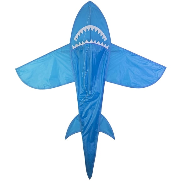 In the Breeze 3336 — 5' 3D Blue Shark Kite — Great Easy Flying Single-Line Kite for All Ages