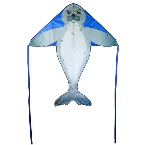 In the Breeze 3347 — Seal 46" Fly-Hi Kite — Sea Life Kite — Easy Flying Single Line Kite