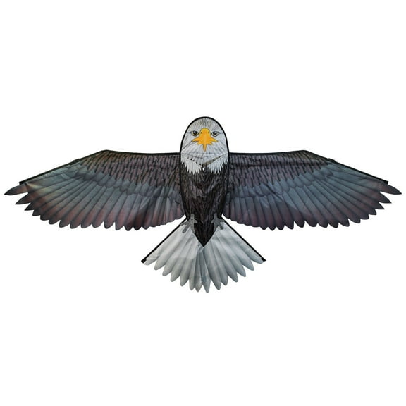 In the Breeze 3373 70-inch Bald Eagle Kite Realistic Printed Bird of Prey Kite; Single-Line Easy-Flying; Kite Line Included