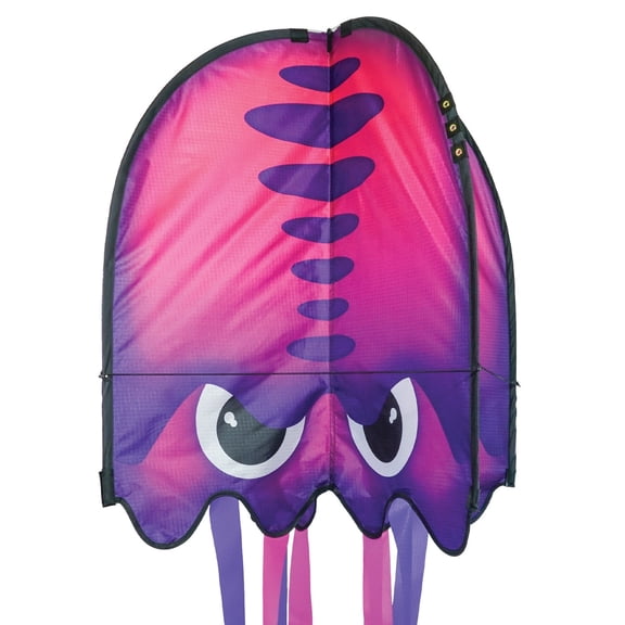 In the Breeze 3388 — Purple Pop Jelly Kite — Non-Assembly, Easy-Flying Kite with Long Streamer Tails; Kite Line Included