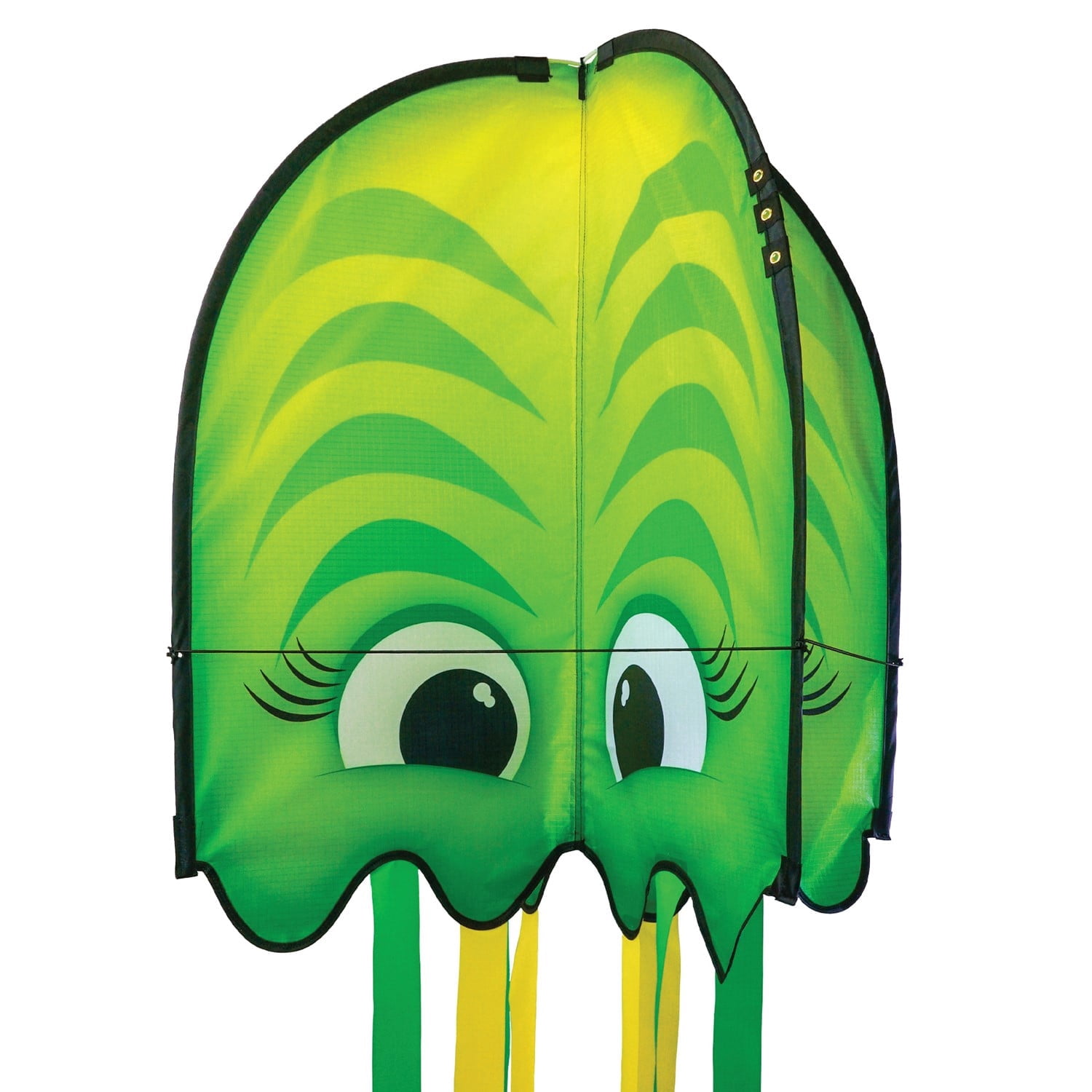 In the Breeze 3389 — Green Pop Jelly Kite — Non-Assembly, Easy-Flying Kite with Long Streamer Tails; Kite Line Included