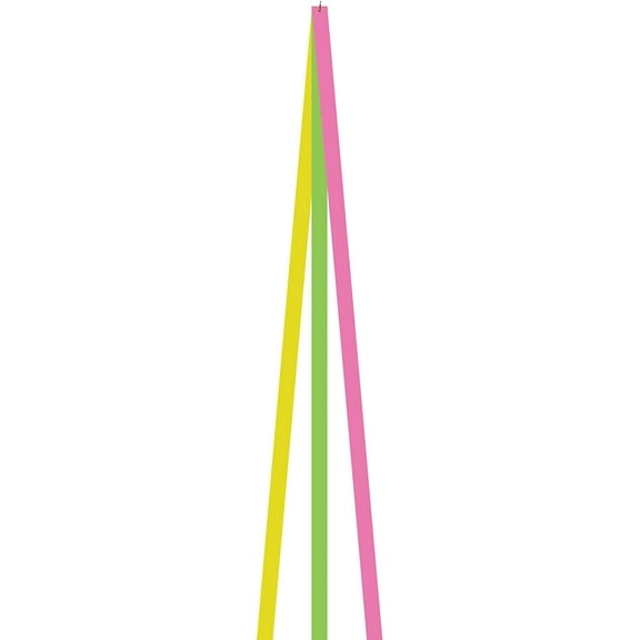 In the Breeze 3441 — 12' Pink, Green & Yellow Kite Tail — Vibrant, Colorful Kite Accessory, Ribbon