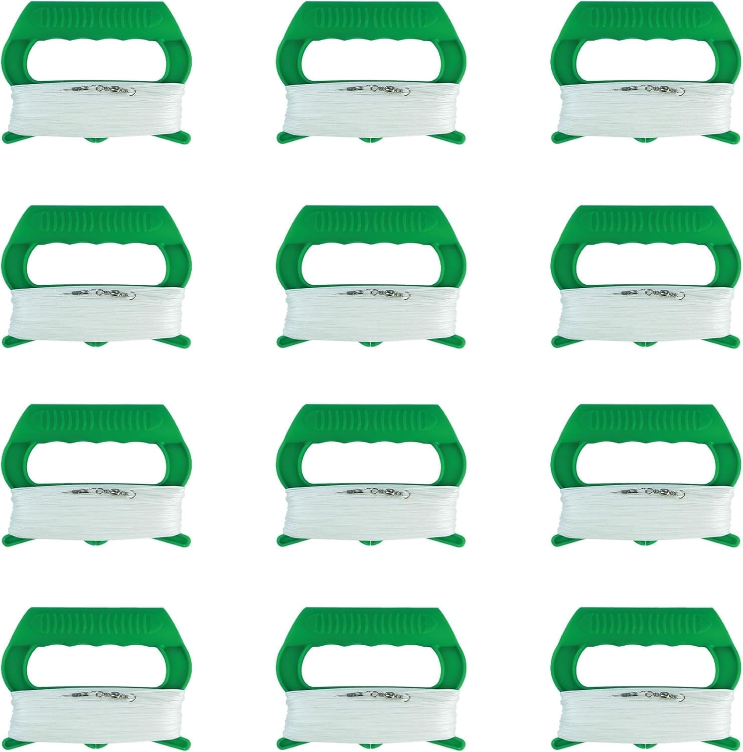 In the Breeze 3452 — 50 LB x 300' Braided Kite Line on Green Handle - 12 PC - Kite Line Multi-Pack Great for Events, Classrooms