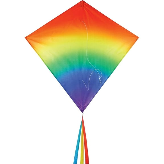 In the Breeze 3507  Blended Rainbow 30-inch Diamond  Colorful, Easy-Flying Kite with Included Kite Line and Bag