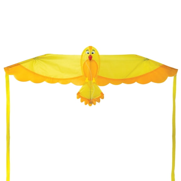 In the Breeze 3515 — 40-inch Yellow Bitty Bird Kite — Bright, Cute, Small, Easy-Flying Kite for All Skill Levels