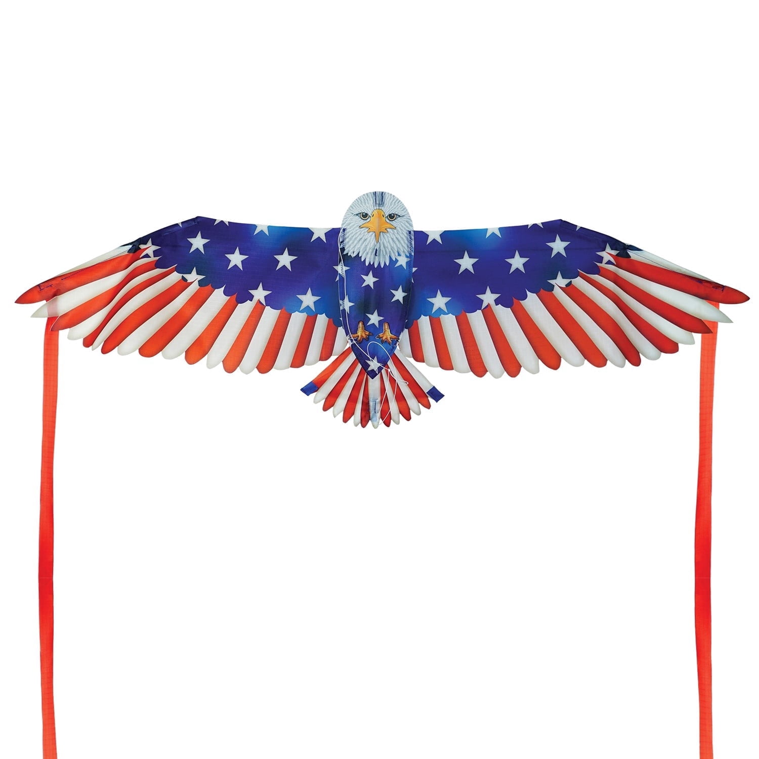 In the Breeze 3517 — 40-inch Patriotic Bald Eagle Bitty Bird Kite — Bold, Small, Fully Printed Bird of Prey Kite for All Skill Levels