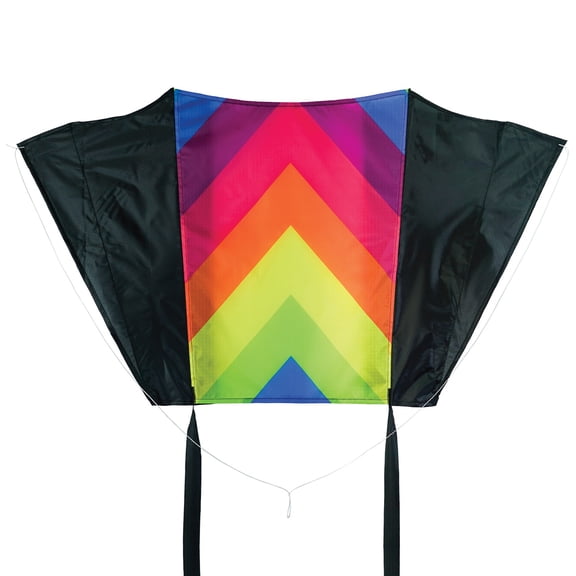 In the Breeze 3523 -- Neon Fiesta Stripe Sled Kite -- Colorful, Bold, Packable Travel Kite for All Skill Levels