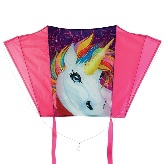 In the Breeze 3525 -- Unicorn Flag Sled Kite -- Colorful, Bold, Packable Travel Kite for All Skill Levels