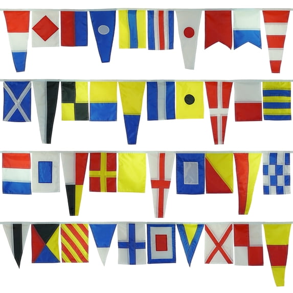 In the Breeze 3604 — Maritime Signal Flags - 40 Different Decorative Flags - Over 40 Feet Long - Easy to Display