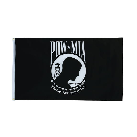 In the Breeze 3632 — United States POW MIA 3 x 5 foot Grommet 150 Denier Polyester Flag — Military, Veteran Flag, Yard and Garden Decor
