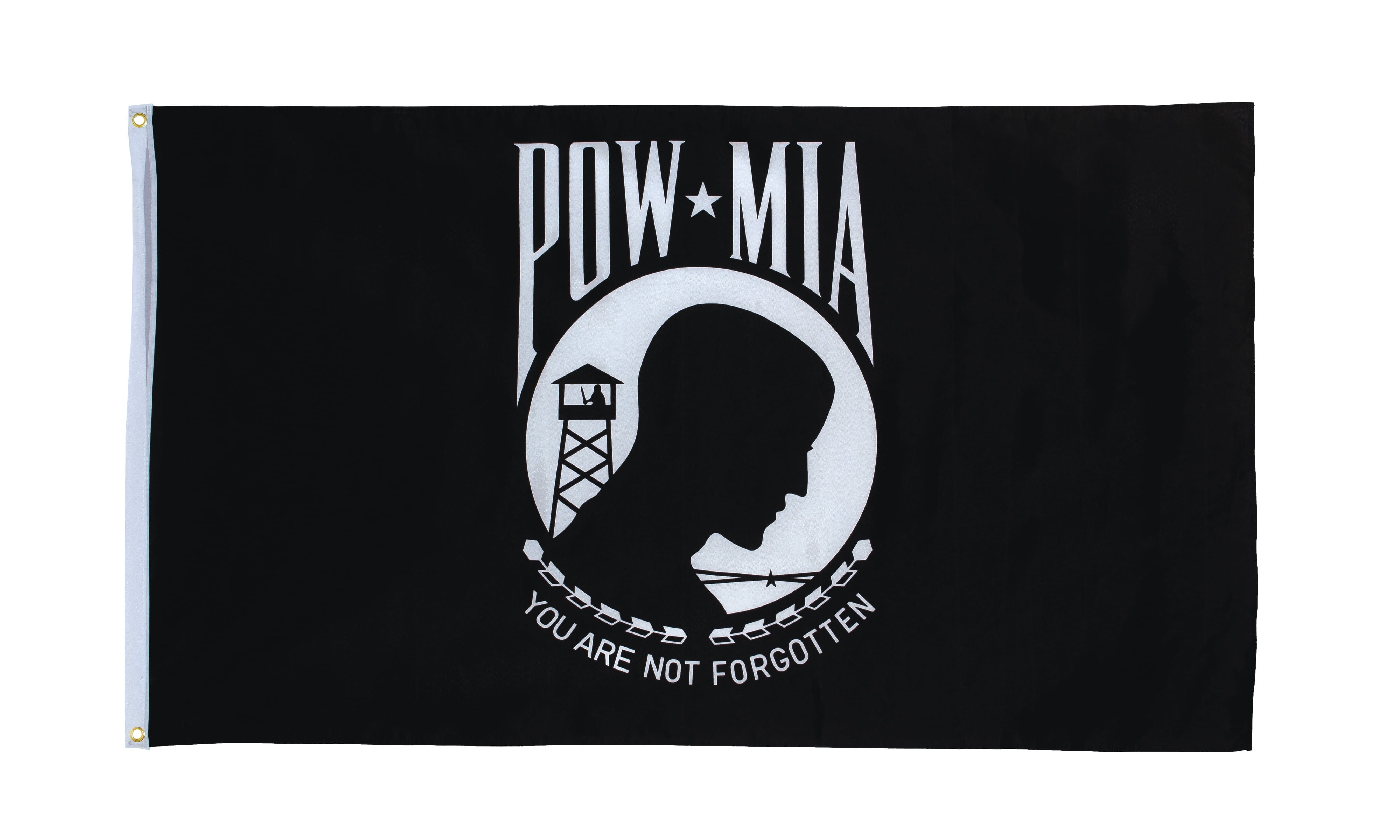 In the Breeze 3632 — United States POW MIA 3 x 5 foot Grommet 150 Denier Polyester Flag — Military, Veteran Flag, Yard and Garden Decor