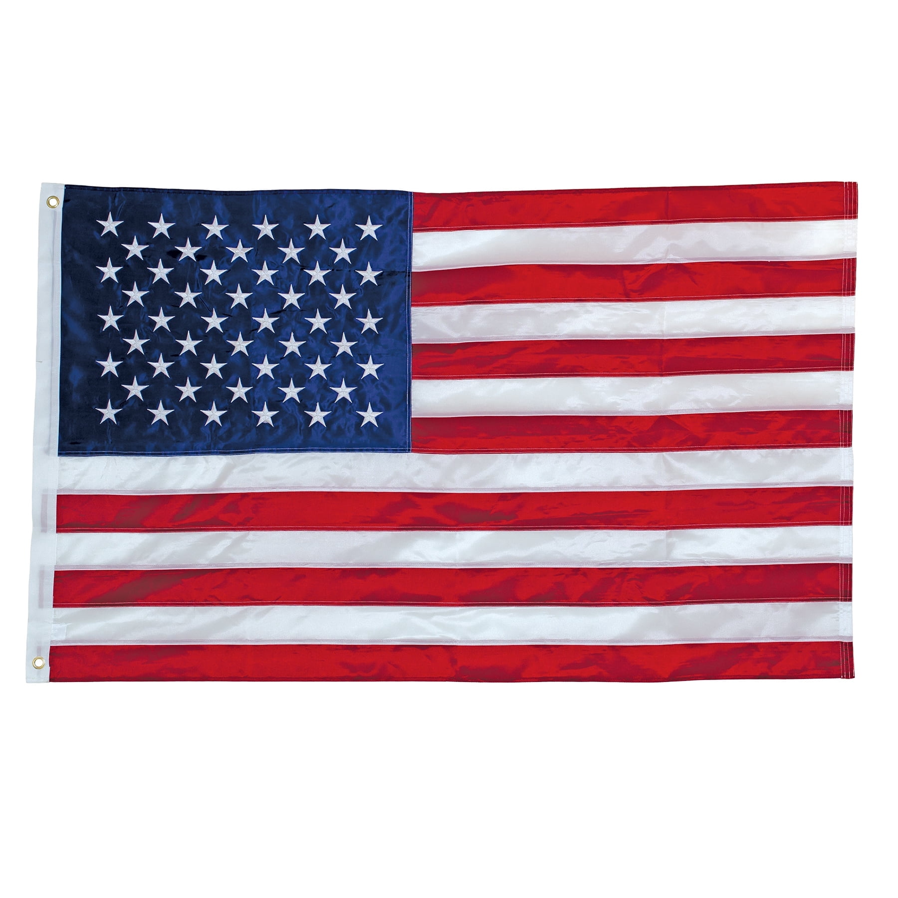 In the Breeze 3664 — US Flag Embroidered Grommet Flag, 3 by 5-Feet — Vibrant Patriotic Decor