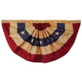 thumbnail image 1 of In the Breeze 3677 — Stars and Stripes Pleated Fan Bunting, Antiqued/Tea-Stained, 1.5' x 3' — Small Patriotic Outdoor Decoration, 1 of 5