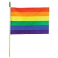 thumbnail image 1 of In the Breeze 3689 — 12 Piece Rainbow Stick Flag, 12" x 18" — Hand-Held Flag on Stick — Pride Flag, 1 of 5