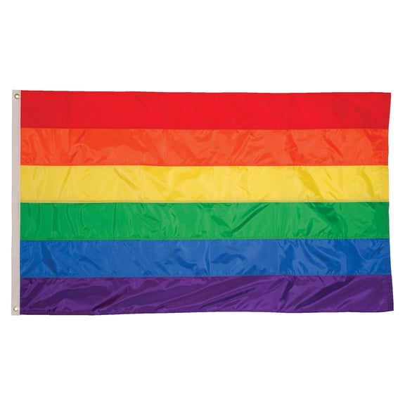 In the Breeze 3700 — Rainbow Grommet Flag - 2 x 3 Feet — Colorful Flag for Pride Celebrations