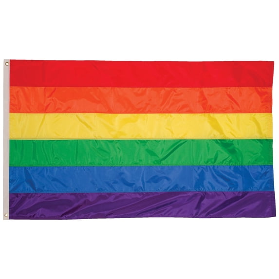 In the Breeze 3701 — Rainbow Grommet Flag - 4 x 6 Feet, Colorful, Pride Flag