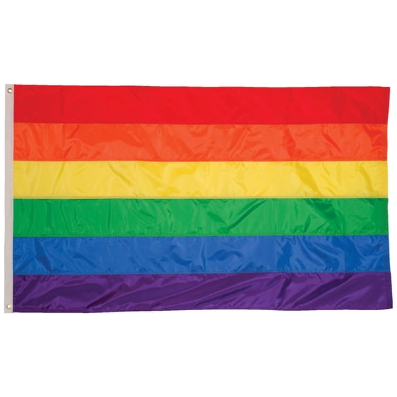 In the Breeze 3701 — Rainbow Grommet Flag - 4 x 6 Feet, Colorful, Pride Flag
