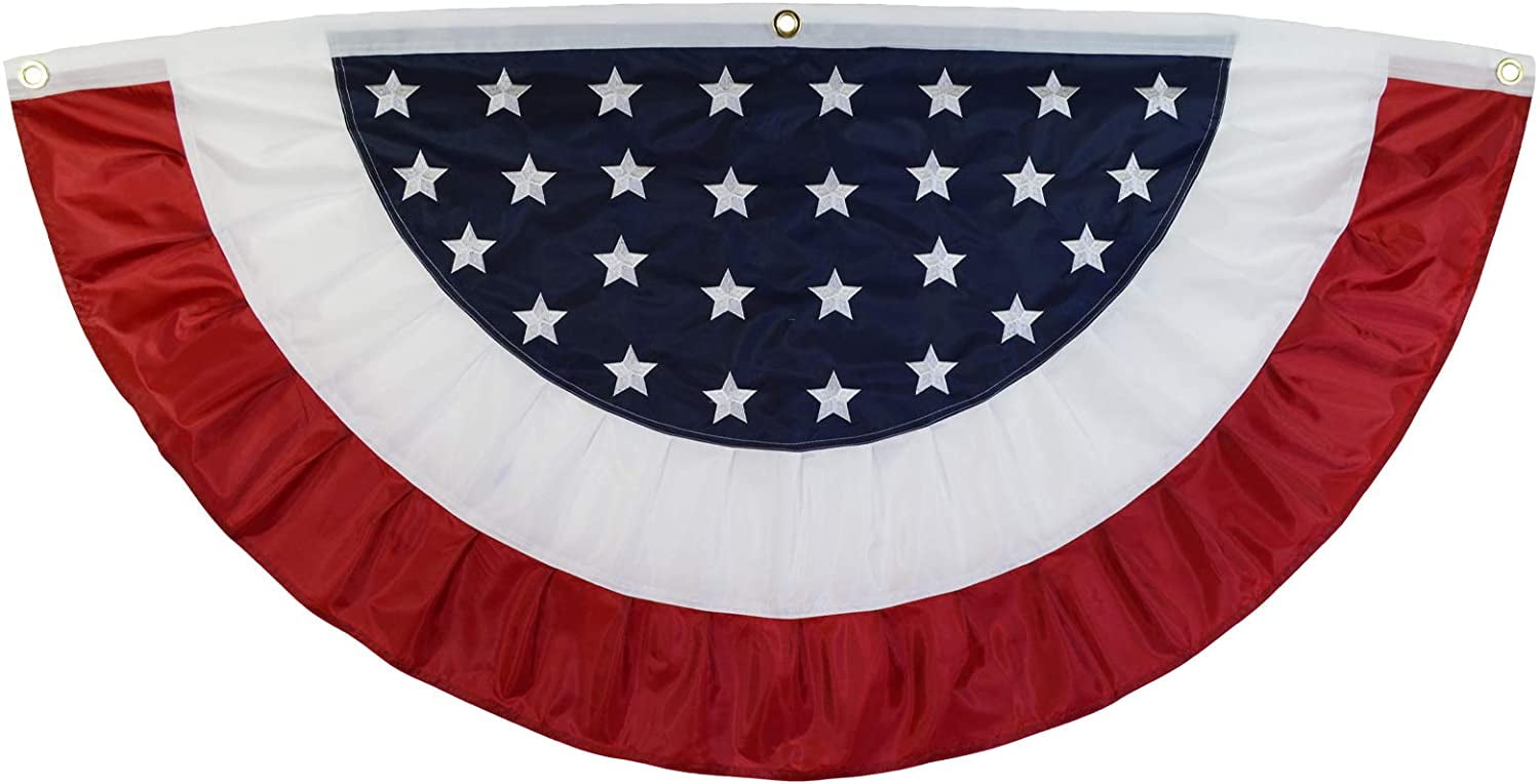 Patriotic Red, White, and Blue Polyester Triangular Pennant