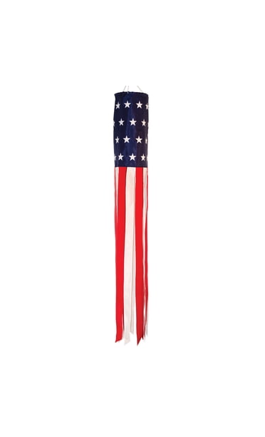 Patriotic Stars And Stripes 18in Windsock By Premier – 77860Blem, Red Bleed Discoloration