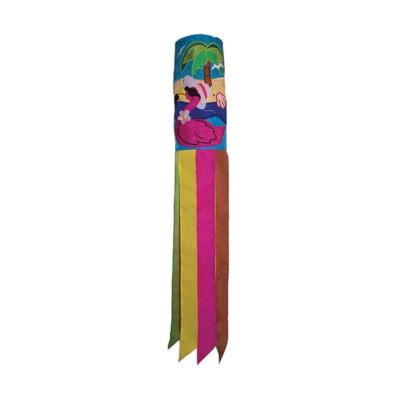 In the Breeze 4196 — 40" Tropical Flamingo Windsock — Colorful Hanging Novelty Patio Decor