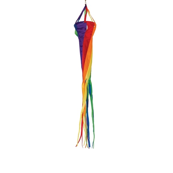 In the Breeze 4220 — Rainbow 24-inch Ripstop Nylon Spinsock Windsock — Colorful Yard or Garden Decoration — Kite Tail Line Laundry