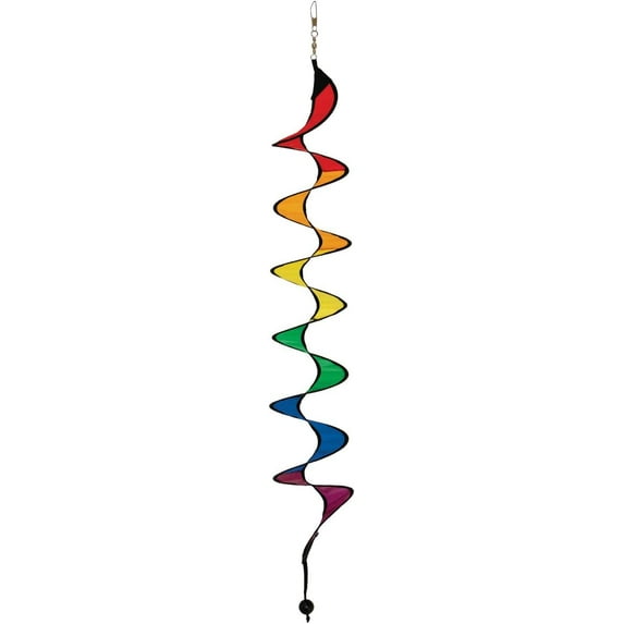 In the Breeze 4250 — Rainbow Curlie Spinner, 24-Inch Colorful Wind Spinner, Outdoor Decoration, Hot Air Balloon Accessory