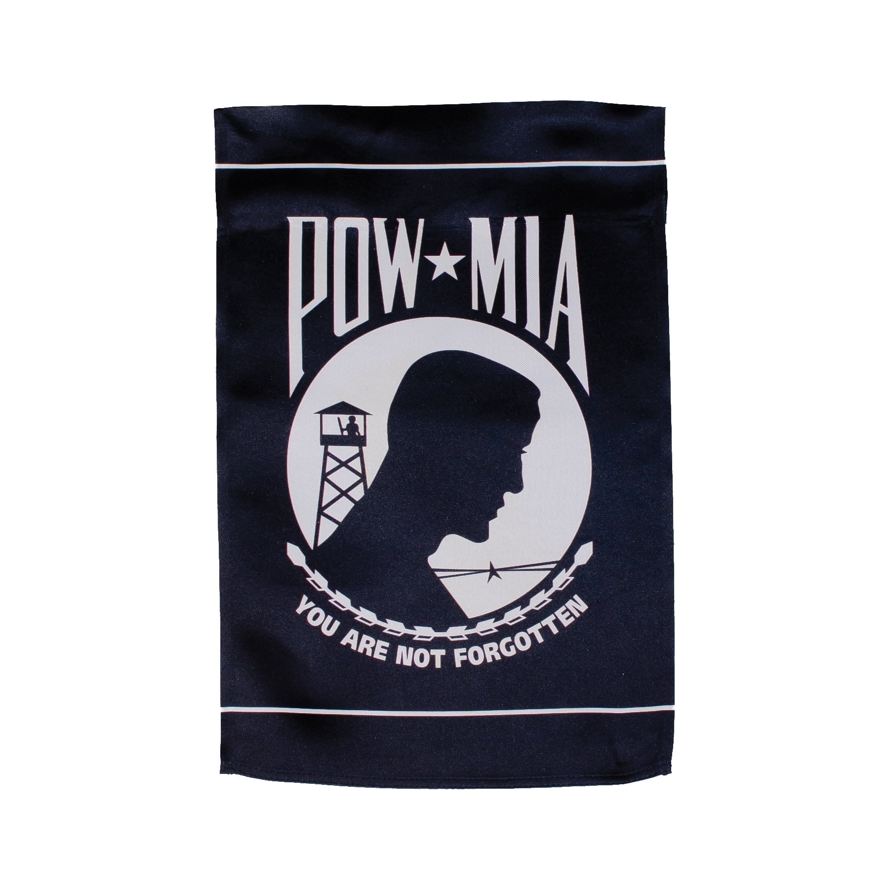 In the Breeze 4497 — POW/MIA Lustre Garden Flag, 12"x18" — Vibrant Outdoor Military Banner