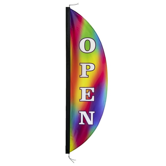 In the Breeze 4543 — 8' Open Jewel Feather Banner — Colorful Banner for Storefronts, Businesses, Events