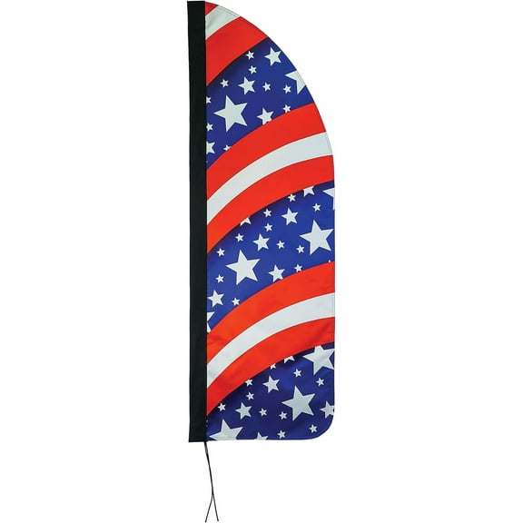 In the Breeze 4551 4' Heavy Duty Stars & Stripes Double Sided Feather Banner Flag for Businesses and Events