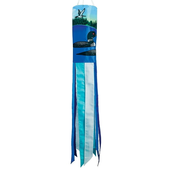 In the Breeze 4620 Pair of Loons Windsock 40-inch Colorful Hanging Bird Outdoor Decor