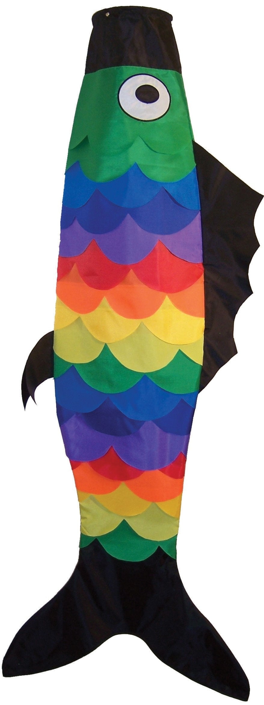 60-Inch Rainbow Scales Fish Windsock for Outdoor Decor